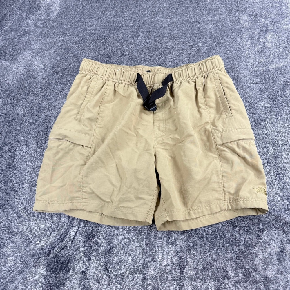 The North Face Mens Tan Khaki Nylon Hiking Cargo Shorts Size Large L Regular